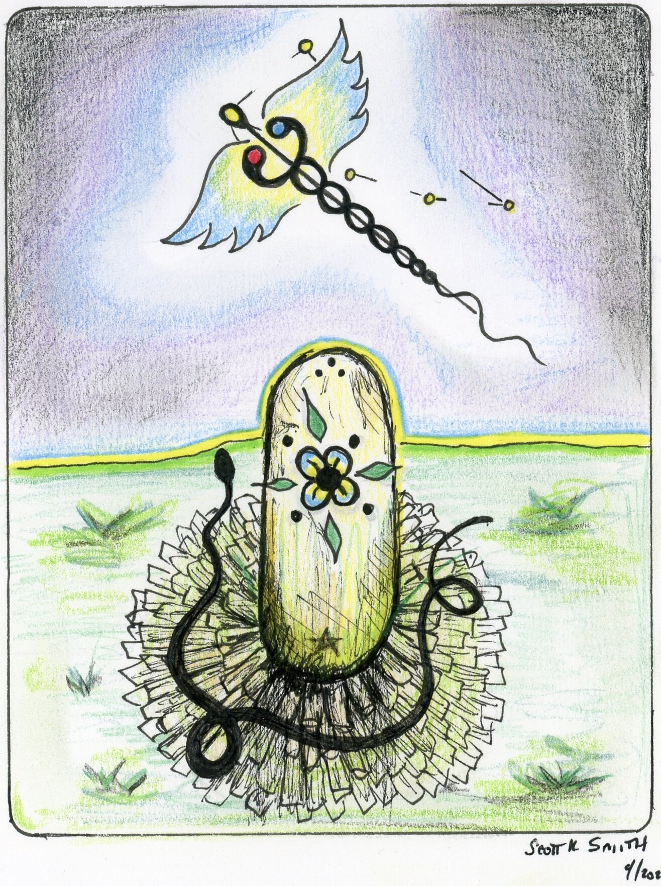 Healing Art for the Temple of Witchcraft. Water color pencils and PGMA Graphic pens